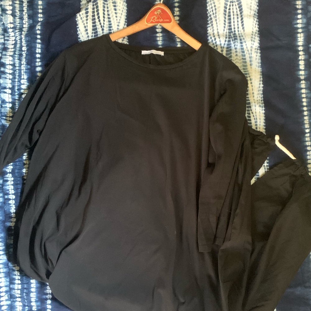 Zara TRF Black Cotton Tunic